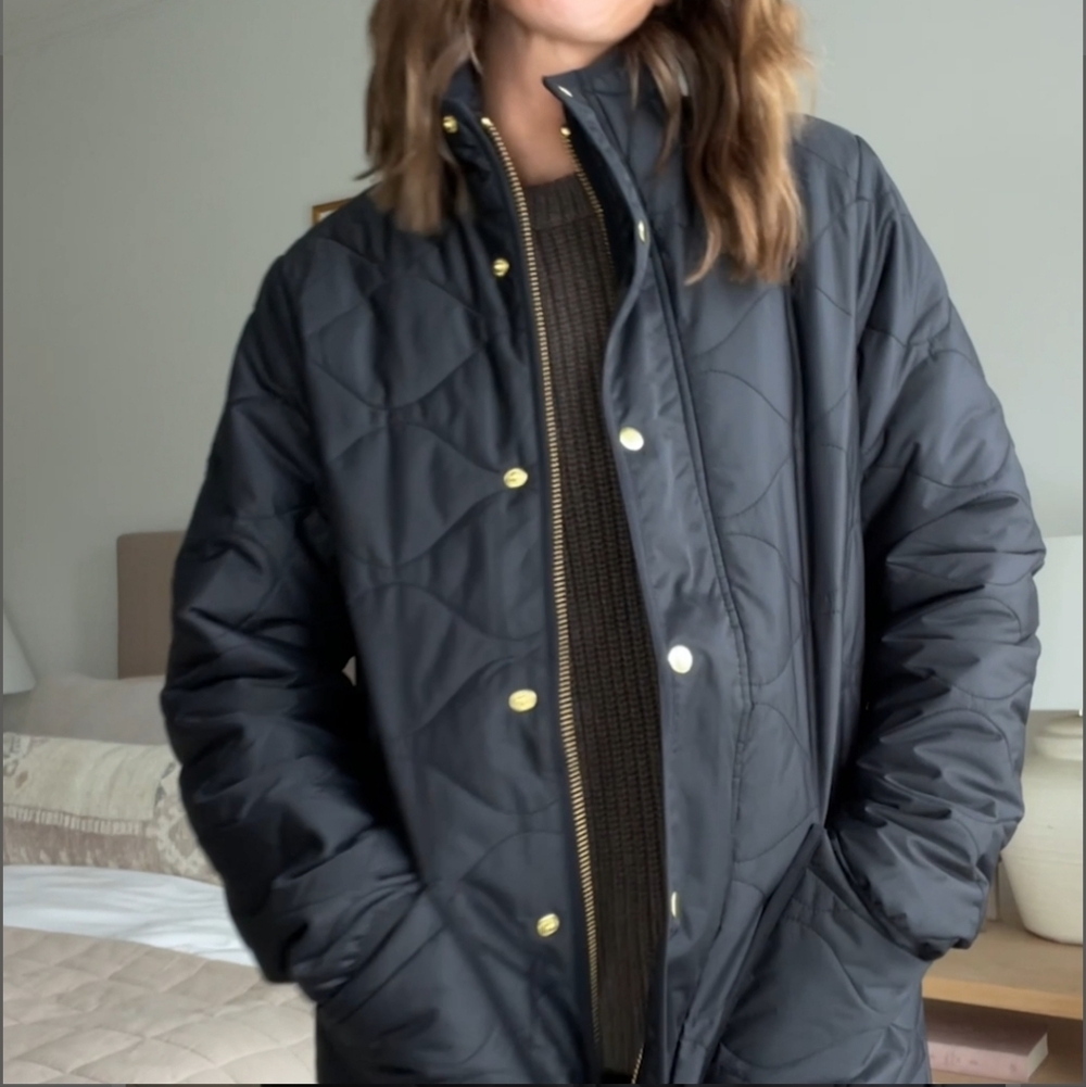 Quince Featherless Quilted Long Puffer Jacket - black - Picture 3 of 16